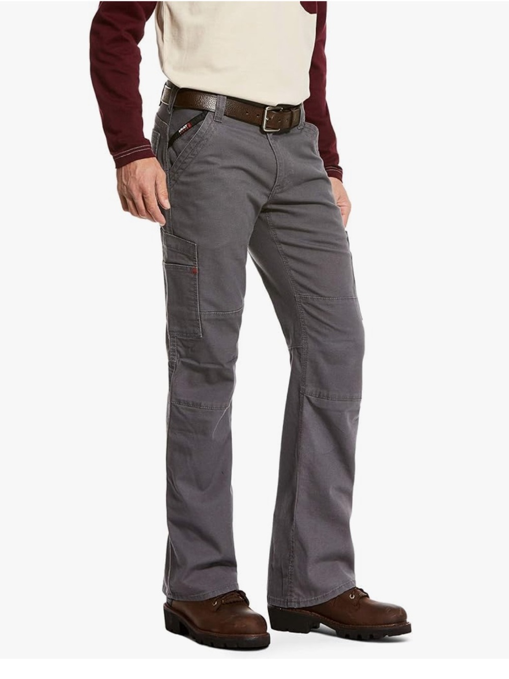 NEW Ariat Men's Fr M5 Stretch Duralight Cordura Canvas Straight Leg Pant - Gray